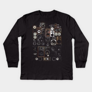 Remix - Vintage Speakers Mixed Media Collage Art Kids Long Sleeve T-Shirt